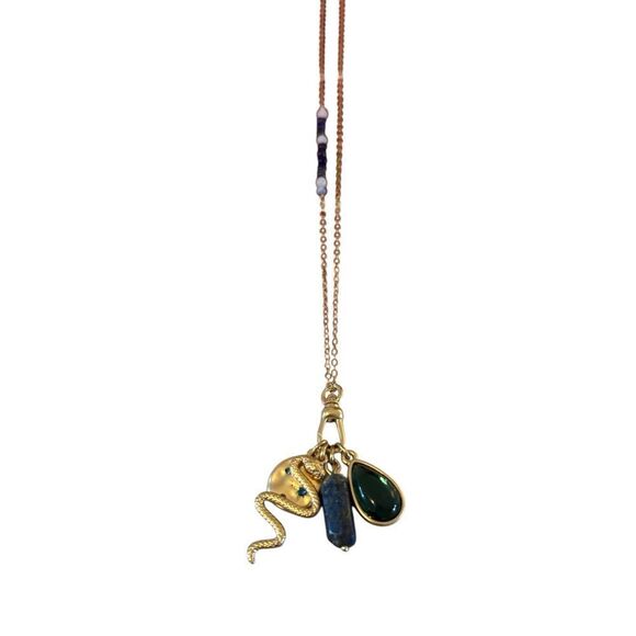 Awesome 4 Piece Jeweled & Gemstone Charm Necklace. - Picture 5 of 6